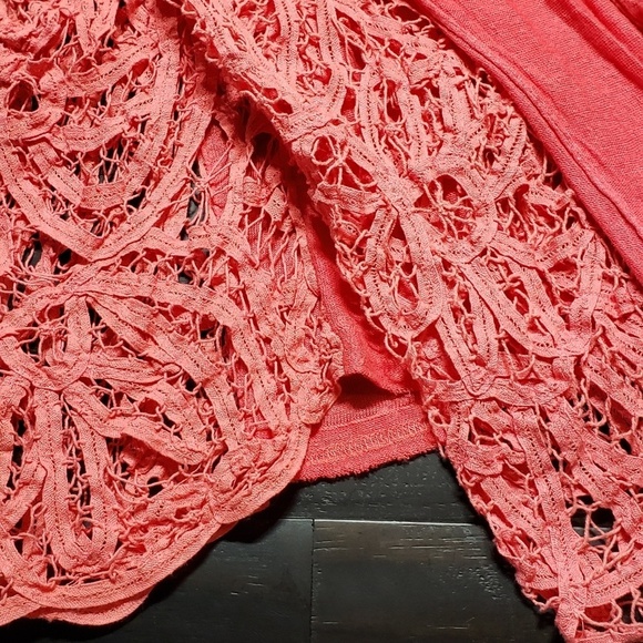 Free People Pink Lace Accent Blouse - Picture 3 of 6